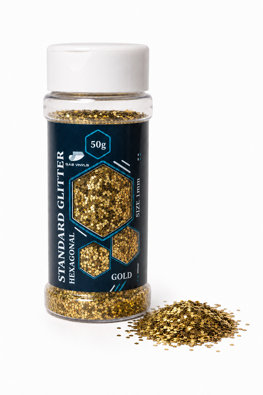Gold Hexagonal Glitter 1mm – 50g
