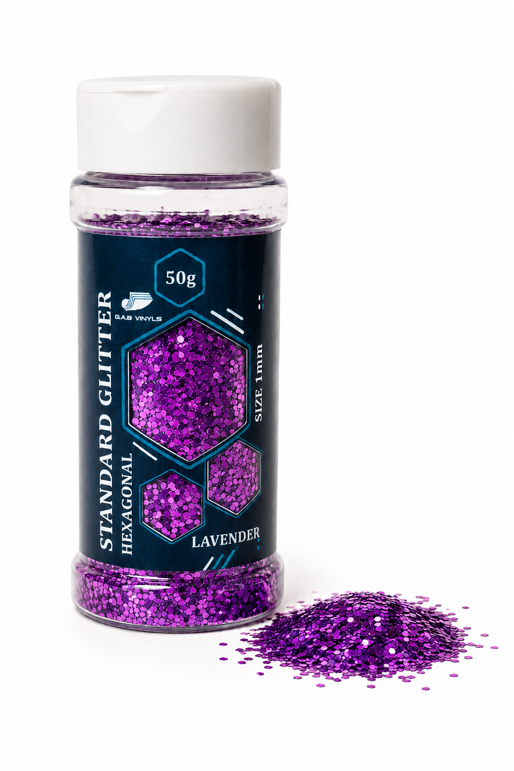 Lavender Hexagonal Glitter 1mm – 50g