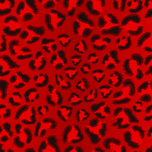 Self Adhesive Pattern Vinyl - Leopard Red