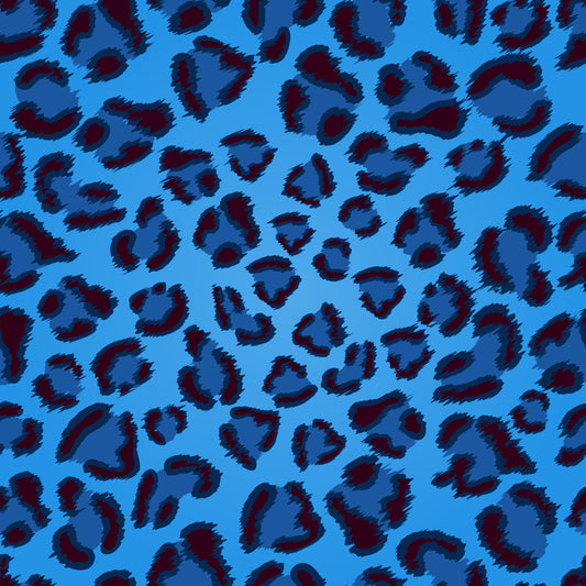 Self Adhesive Pattern Vinyl - Leopard Blue