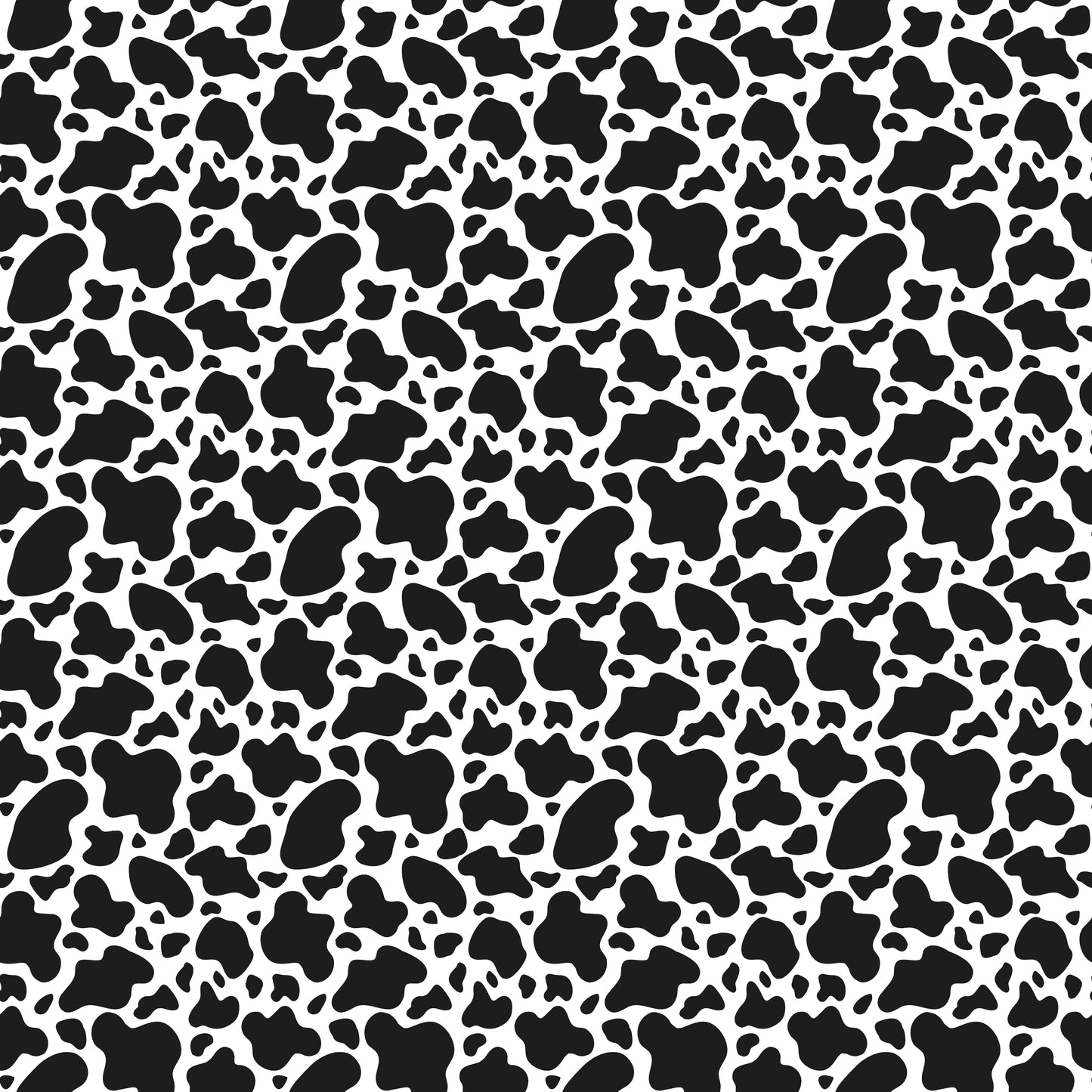 Self Adhesive Pattern Vinyl - Cow Print Black and White