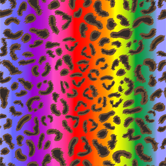 Self Adhesive Pattern Vinyl - Leopard Rainbow 1