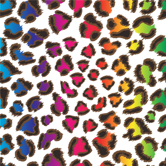 Self Adhesive Pattern Vinyl - Leopard Rainbow 2