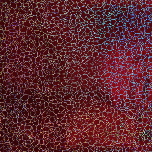 SELF ADHESIVE SPECIAL OFFER - Holographic Cobblestone :- Red - Mini Roll 30cm x50cm