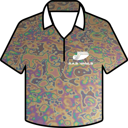 Metallic Pattern HTV :- Rainbow Oil - A4 sheet