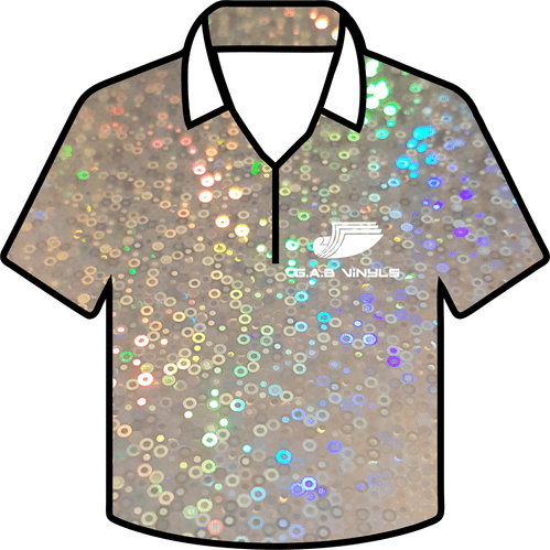 Metallic Pattern HTV :- Silver Sequins - Mini Roll