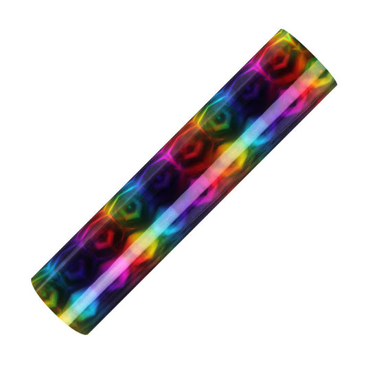 SELF ADHESIVE SPECIAL OFFER: Holographic Rainbow :- Rainbow Hexagon - Mini Roll