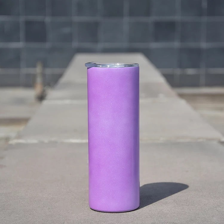 20oz/600ml Sublimation UV Colour Changing Stainless Steel Skinny Tumbler - White to Purple