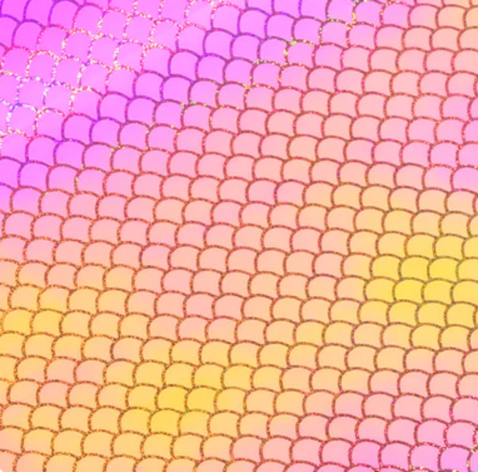SELF ADHESIVE SPECIAL OFFER - Opal Patterns :- Pink/Yellow Mermaid - A4 sheet