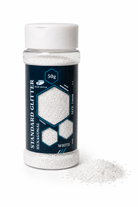 White Hexagonal Glitter 1mm – 50g
