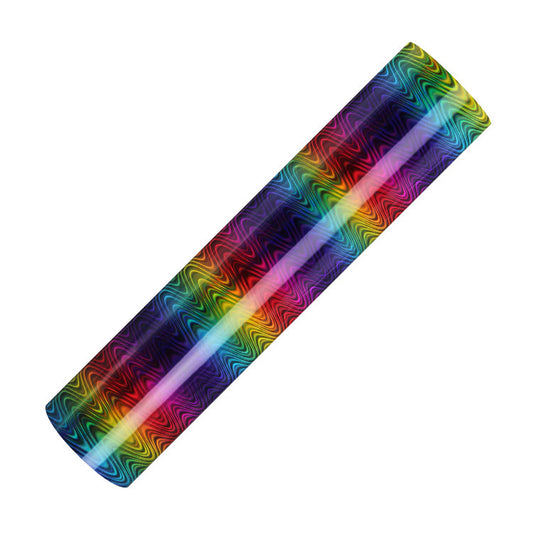 SELF ADHESIVE SPECIAL OFFER - Holographic Rainbow :- Rainbow Waves - A4 sheet