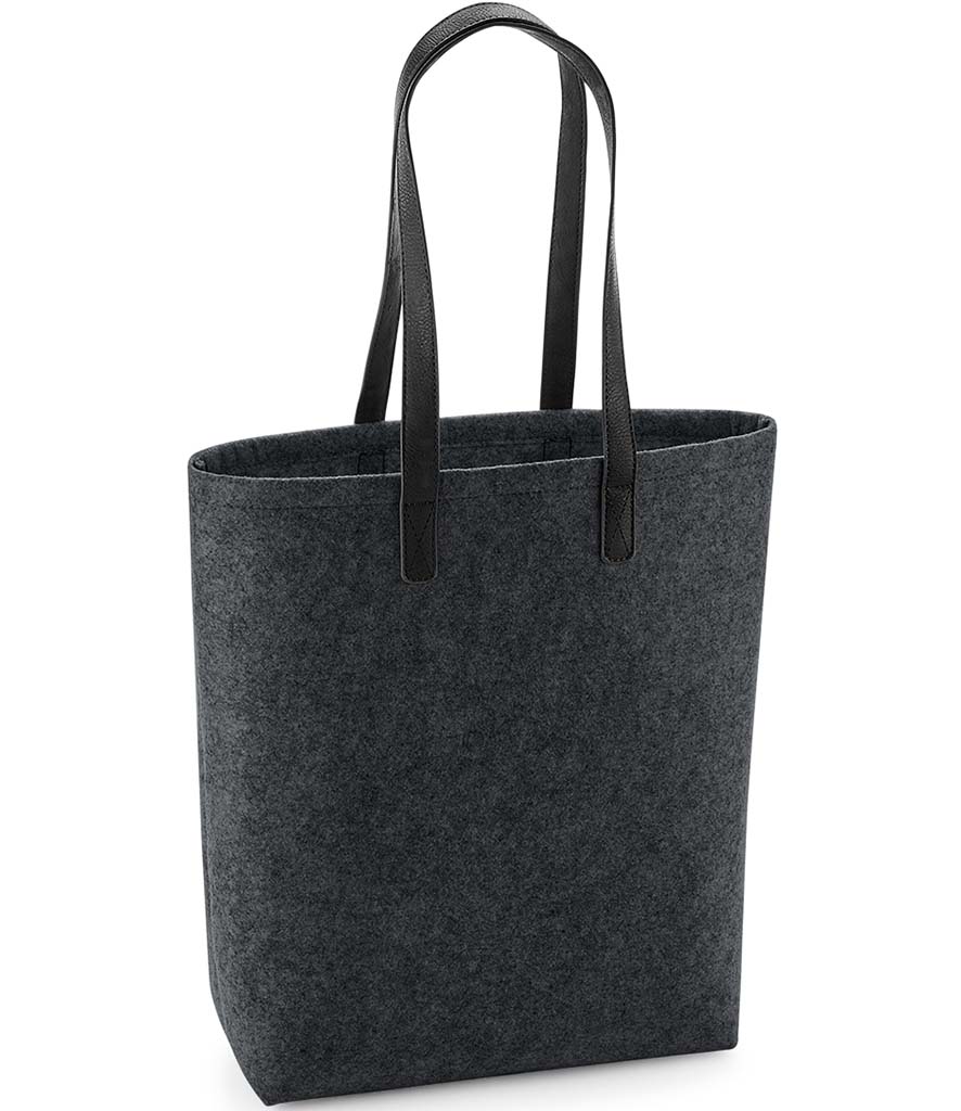 Premium Felt Tote Bag - Leather Look Straps