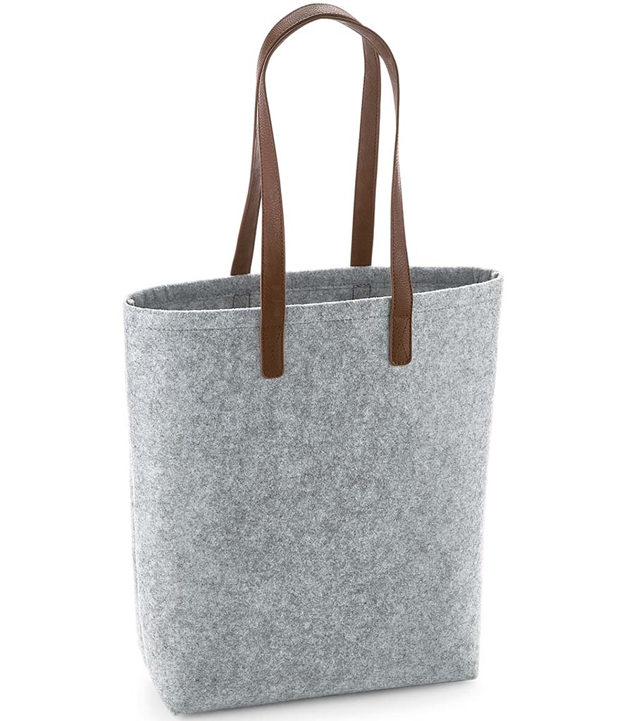 Premium Felt Tote Bag - Leather Look Straps