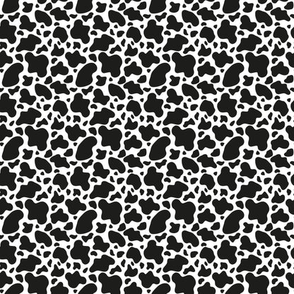 Self Adhesive Pattern Vinyl - Cow Print Black and White