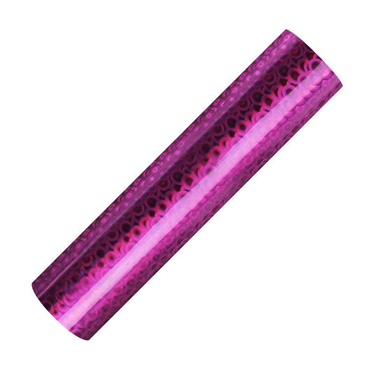 SELF ADHESIVE SPECIAL OFFER - Holographic Bubbles :- Fuchsia - Mini Roll 30cm x 50cm