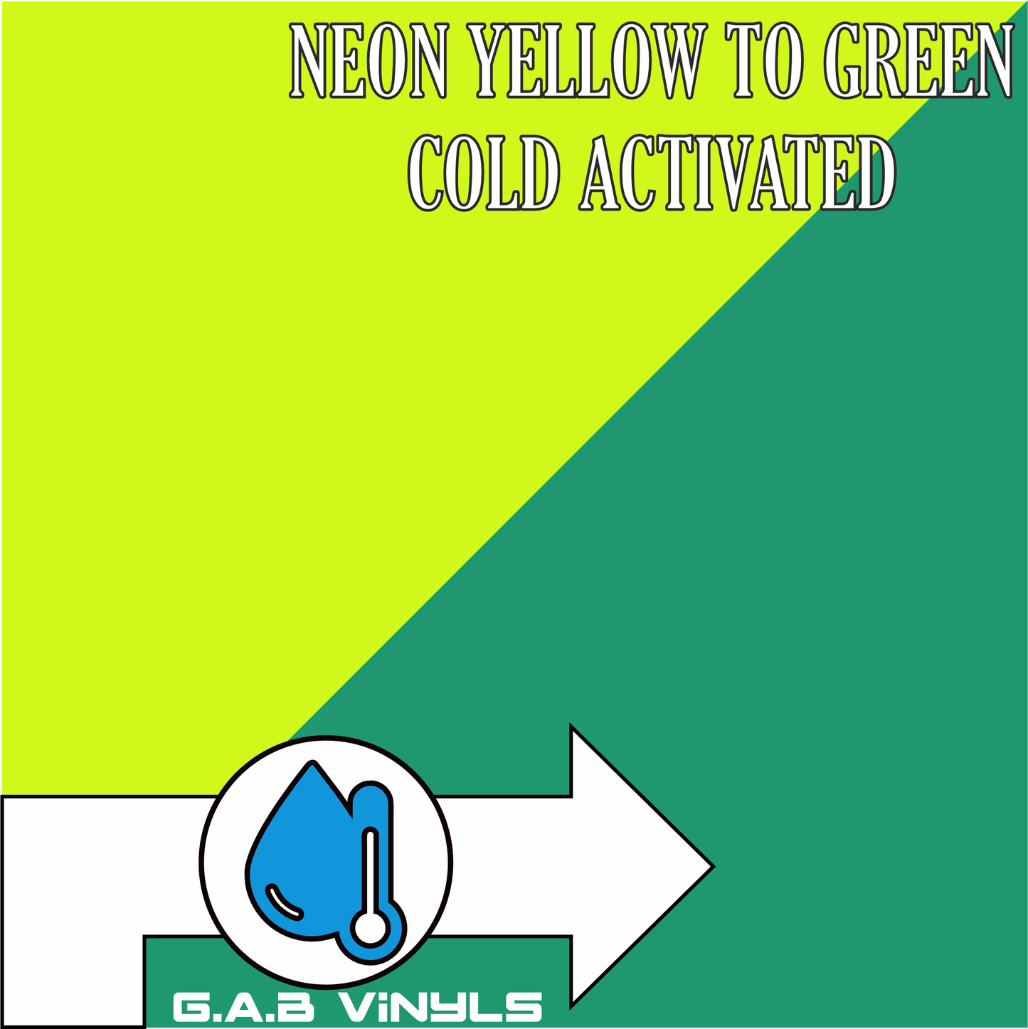 Cold Activated :- Neon Yellow to Green - A4 sheet