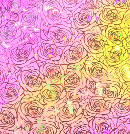 Opal Patterns :- Pink/Yellow Roses - A4 sheet