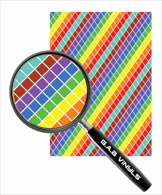 Self Adhesive Pattern Vinyl - Rainbow 7