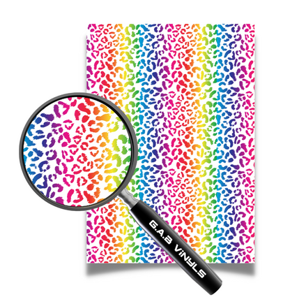 Self Adhesive Pattern Vinyl - Leopard Rainbow 3