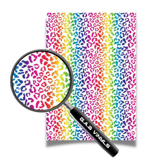Self Adhesive Pattern Vinyl - Leopard Rainbow 3