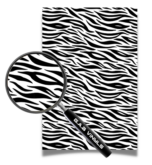 Self Adhesive Pattern Vinyl - Zebra Black and White