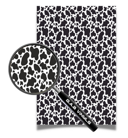 Self Adhesive Pattern Vinyl - Cow Print Black and White