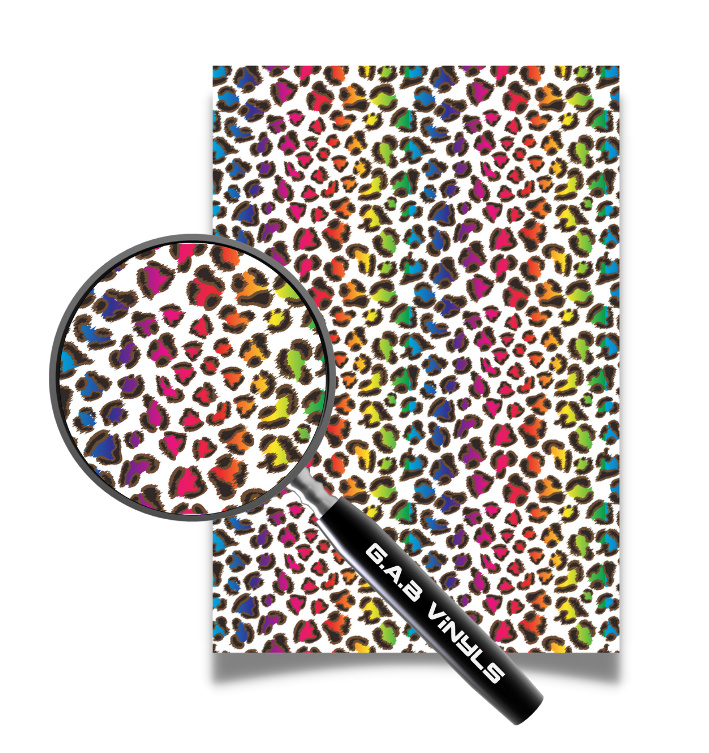 Self Adhesive Pattern Vinyl - Leopard Rainbow 2