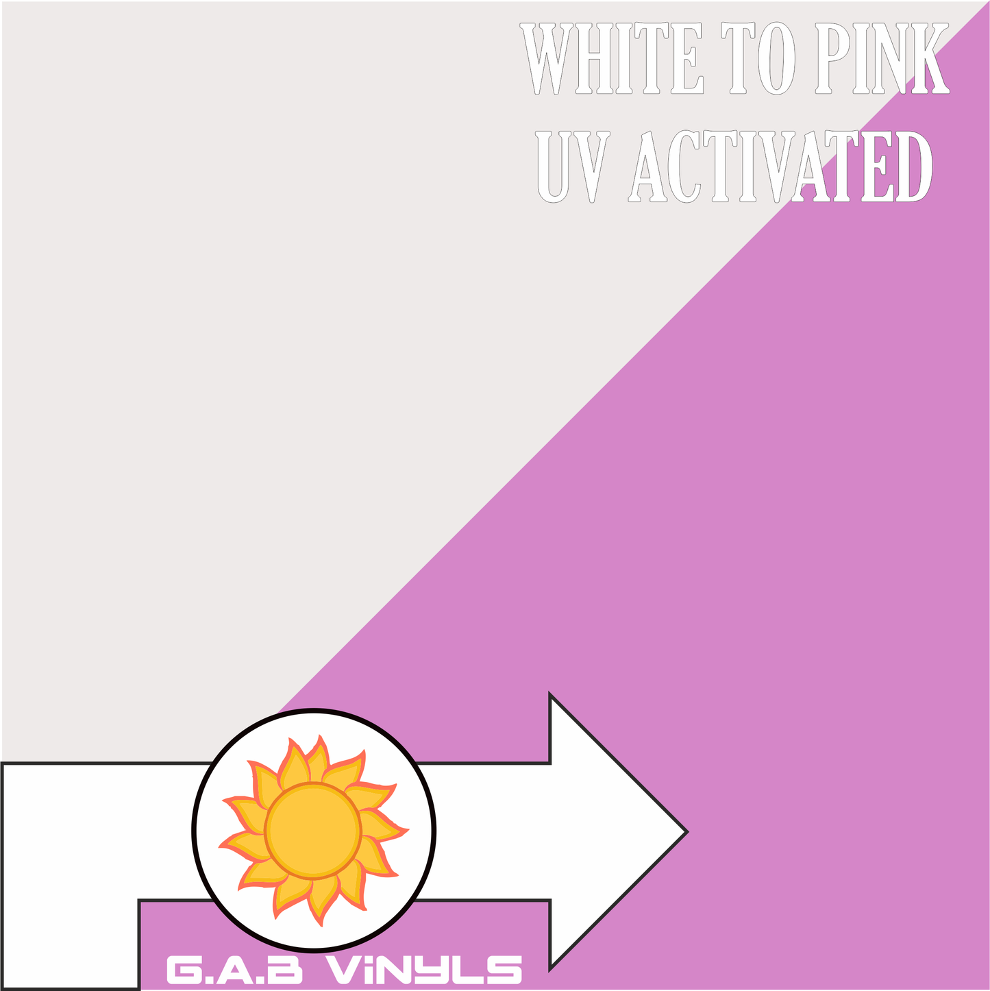 UV Activated :-White to Pink - Mini Roll