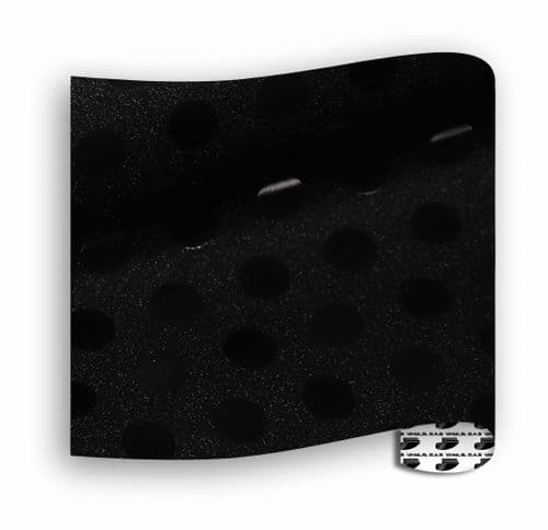 Glitter Patterns (Textured) - Diddy Dot Black - Metre