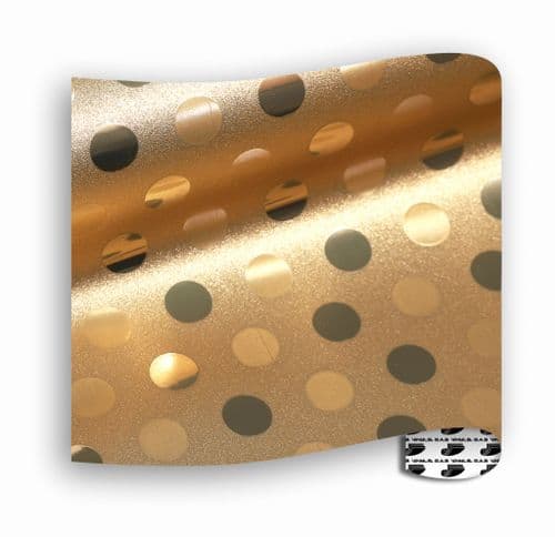 Glitter Patterns (Textured) - Diddy Dot Gold - Metre