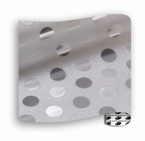 Glitter Patterns (Textured) - Diddy Dot Silver - Metre