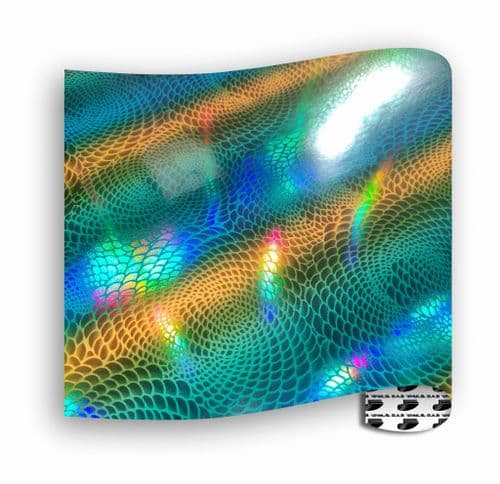 Holographic Yellow/Green :- Yellow Green Peacock - A4 sheet