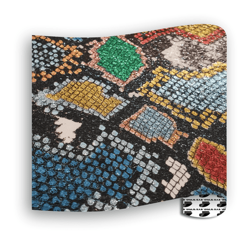 Glitter Patterns (Textured) - Rainbow Snake Skin - A4 sheet