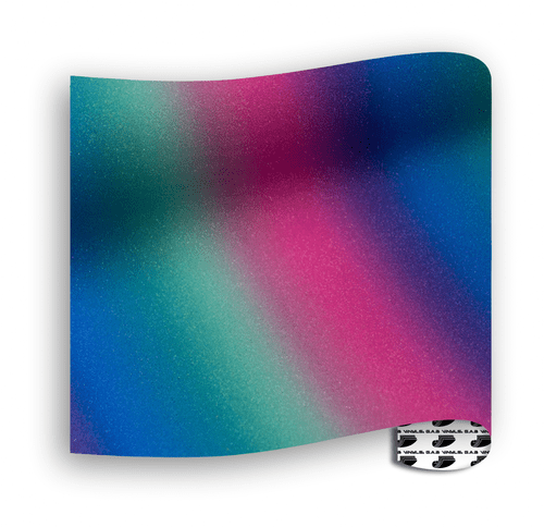 Glitter Patterns (Textured) - Rainbow Stripe Blue Green - Metre